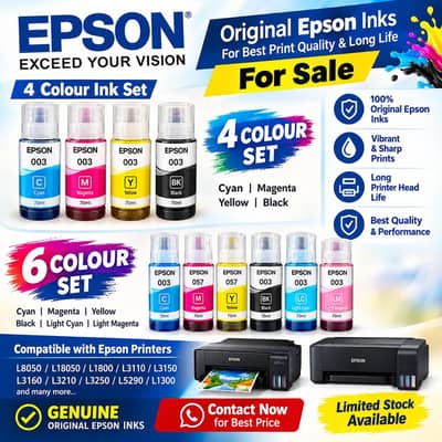 Original Epson Printer Inks – 4 Colour & 6 Colour