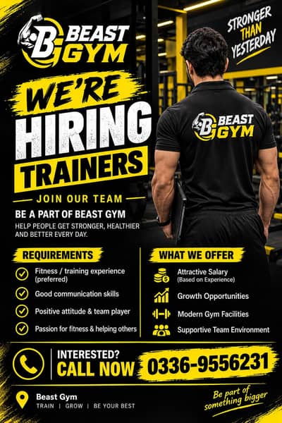 Gym Trainer / Personal Trainer / Fitness Instructor