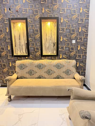 5 seater wood sofa with possess