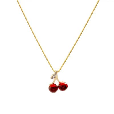 red charry clavicle necklace