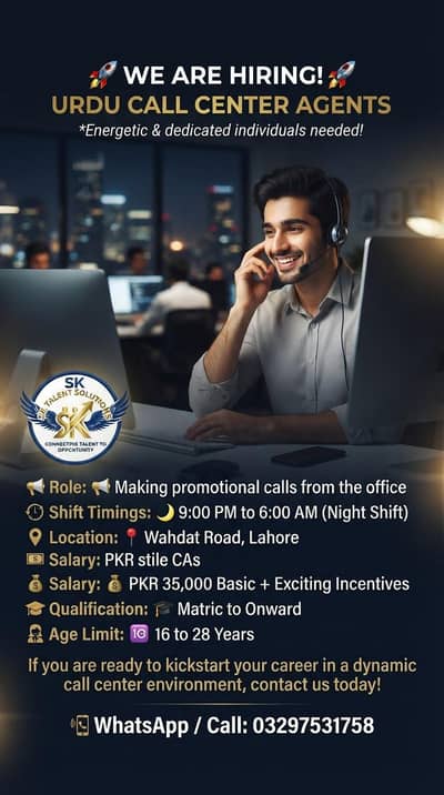 New Urdu Call CENTER Job available in Night shift |Freshers Can apply|