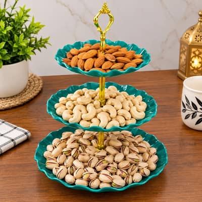 3 Tier Dry Fruit Serving Stand | Premium Serving Tray