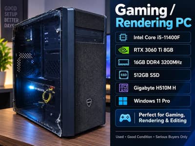 Gaming PC i5 11400F | RTX 3060 Ti 8GB | 16GB RAM | 512GB SSD
