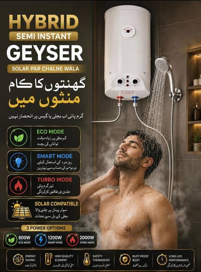 Hybrid Semi-Instant Solar Geyser – Brand New