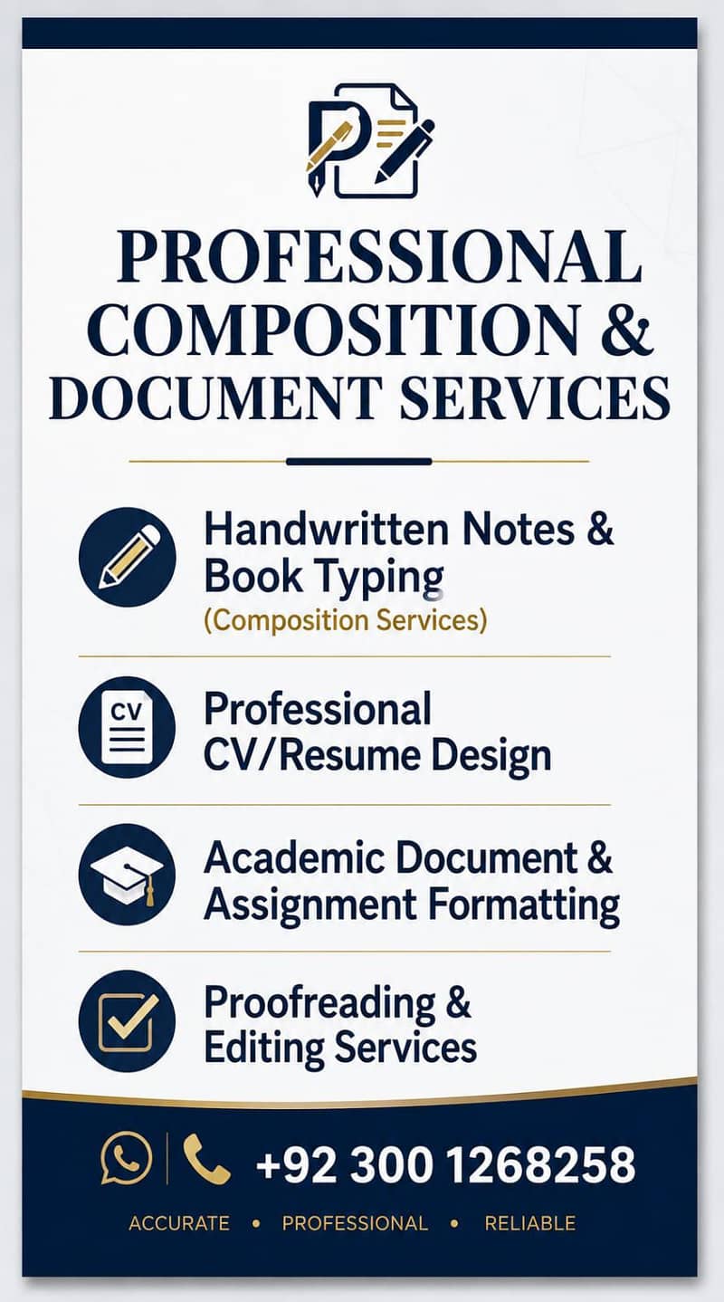 Professional Typing, Notes, CV & Document Formatting Services 0