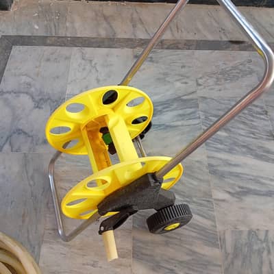 portable hose reel stand with wheels for garden
