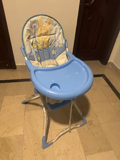 High Chair Blue Color in New Condition 9/10 not used much