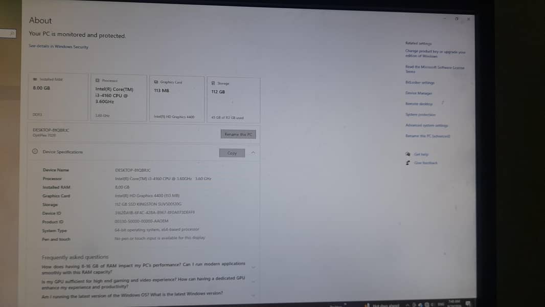 Dell core i3 4 generation 4