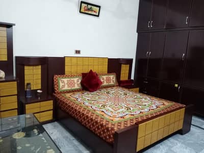 * `King Size Bed with 2 Side Tables - Engineered Wood`