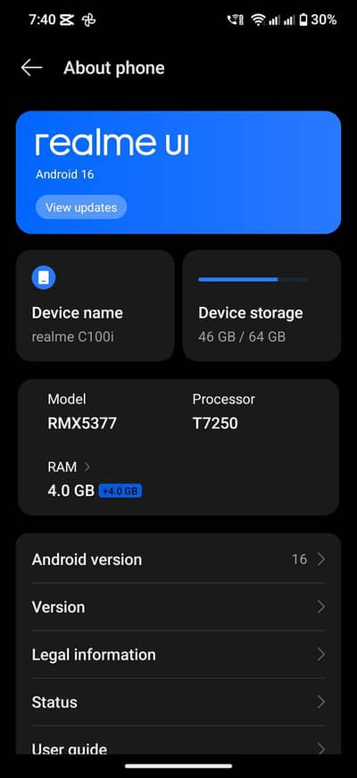 realme c100i ha only Box open ha with warranty and accessory