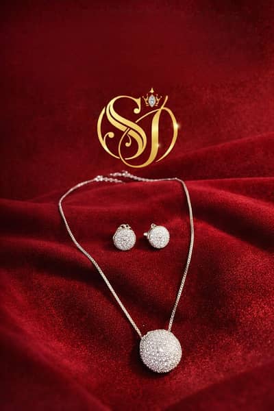 Elegant Silver Round Jewelry Set