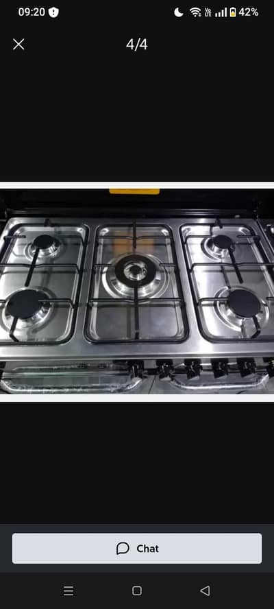 cooking rang 5 burners brand new 10/10 urgent sale  55 thozand
