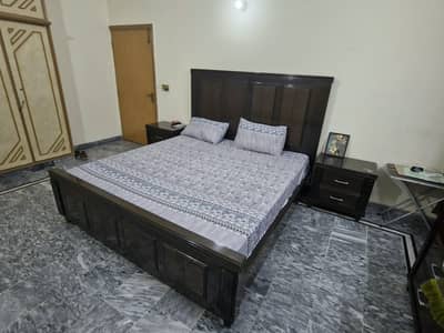 King Size Wooden Bedroom Set | Bed + 2 Side Tables + Dressing