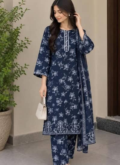 Women Unstitched Lawn Suit – New