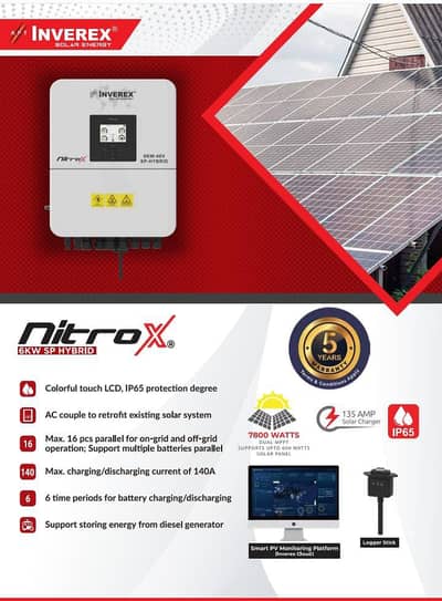 Inverex Nitrox 6KW 48V SP Hybrid Solar Inverter | 5 Years Warranty