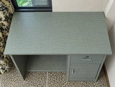 study table computer desk with built-in storage cabinet and drawer