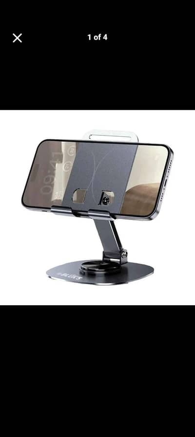 Foldable Adjustable Mobile Phone Stand – Black & White