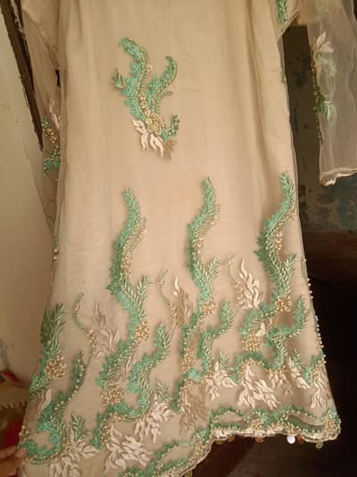 Fancy Embroidered Net Frock Suit – Stitched