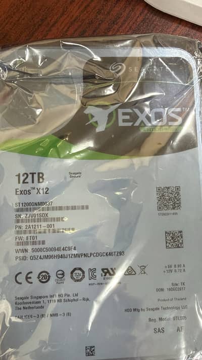 Seagate EXOS EnterPrise 12 TB SAS 3.5" HDD | 12Gb/s | 7.2K RPM | New