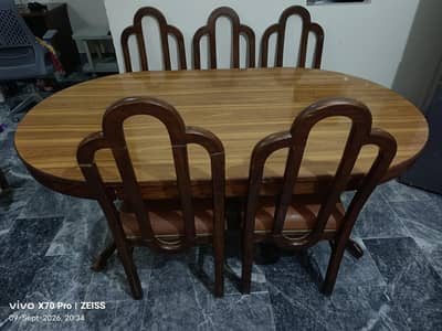 pure wooden Dining table with 5 chairs for sale