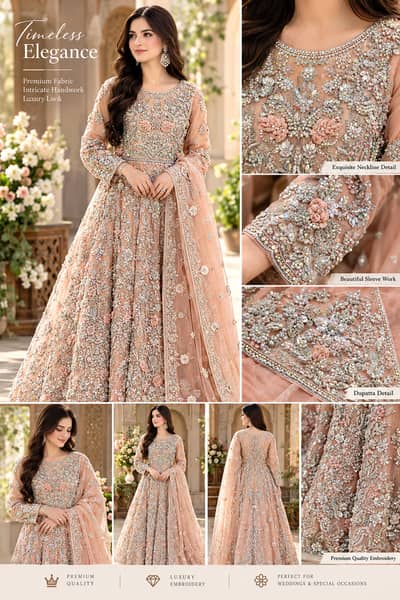 Bridal Walima Maxi – Heavy Embroidered Hand Made – Excellent Condition