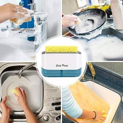 2-in-1 Soap Dispenser & Sponge Holder | Kitchen Sink Organizer
