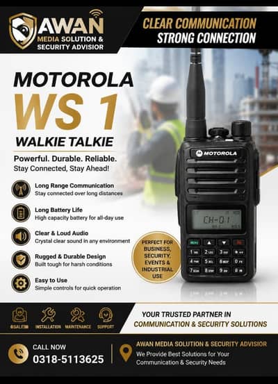 Walkie Talkie / Motrola WS 1 walkie talkie made in Malaysia