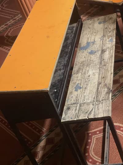 School Bench with Table Desk 4F width 2.5F Height 14 Guage 30 pcs