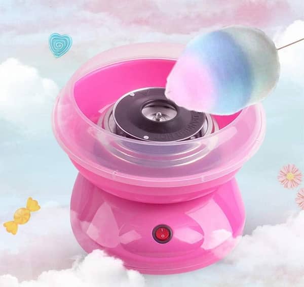 Mini Electric Cotton Candy Maker - Compact Sugar Floss Machine for Home Birthday and Family Parties