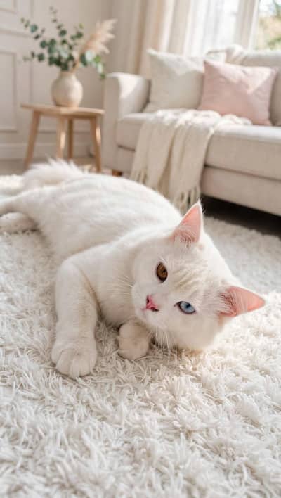 Pure White Persian Cat - Rare Odd Eyes - Litter Trained 2