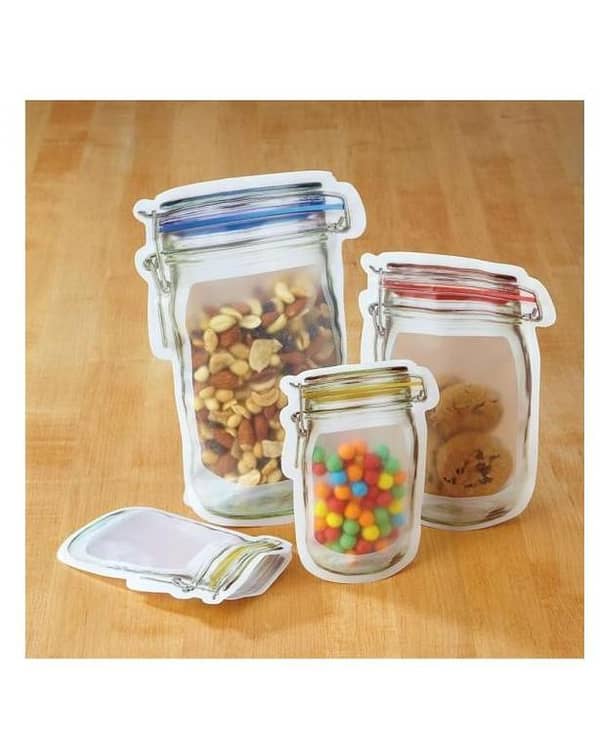 Airtight Ziplock Jar Bags - Reusable Pack of 3