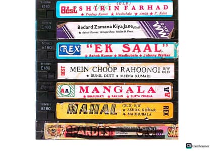 Indian and English VHS Cassettes Available for VCR