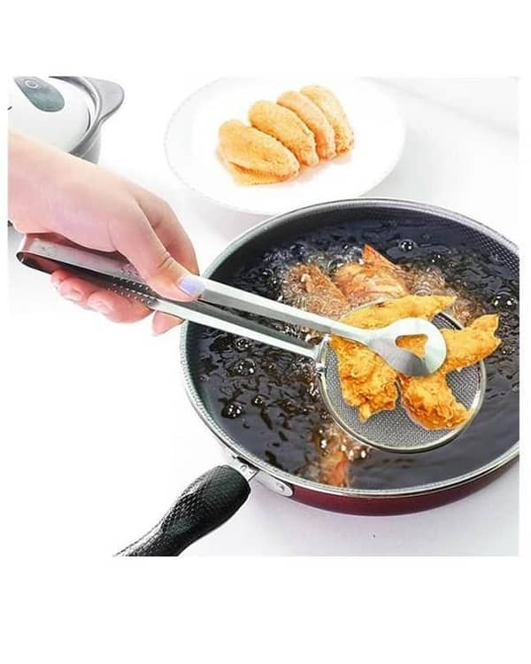 Multi-Function Stainless Steel Frying Filter Spoon with Clip