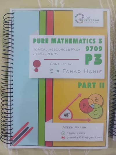 ALevels Math P3 9709 topical set , ( 2020-2025 )