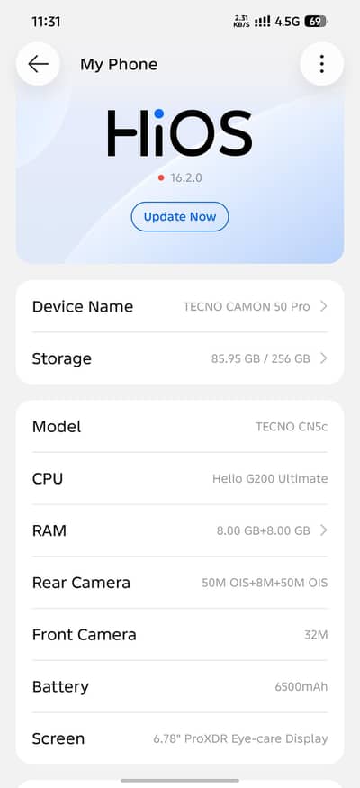 Tecno cammon 50pro