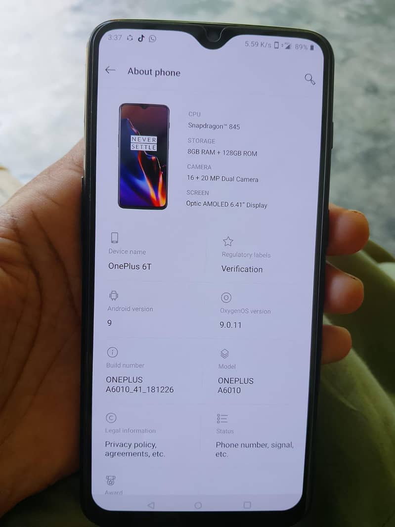 One Plus 6T 0