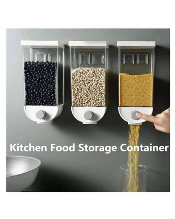 1L White Cereal Dispenser Machine for Kitchen Food Storage