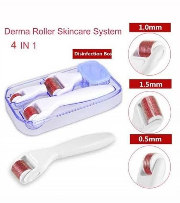 Titanium Micro Needles Derma Roller Set (4 in 1) with Travel Case