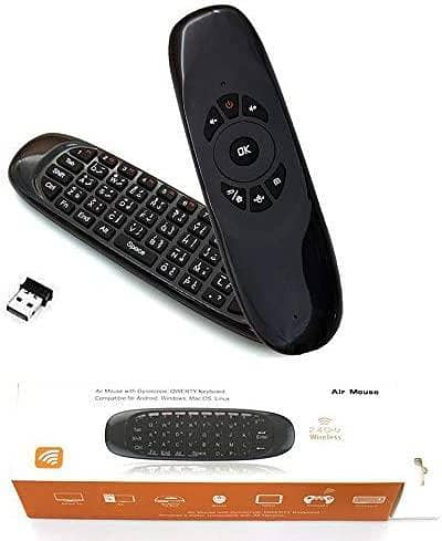 C120 2.4GHz Arabic Air Mouse - Rechargeable Wireless Keyboard & Remote for Android TV Box and PC