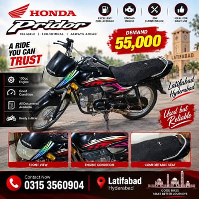 Honda Pridor 100cc Black | Good Condition | HYDERABAD | Demand 55,000