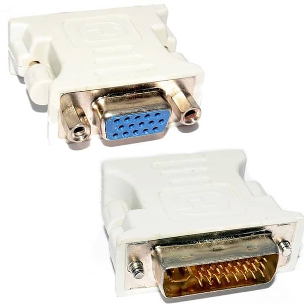 DVI to VGA 24+5 Pin Connector - White