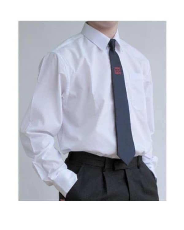 Boys' White School Shirt 28 Number for Ages 10-12