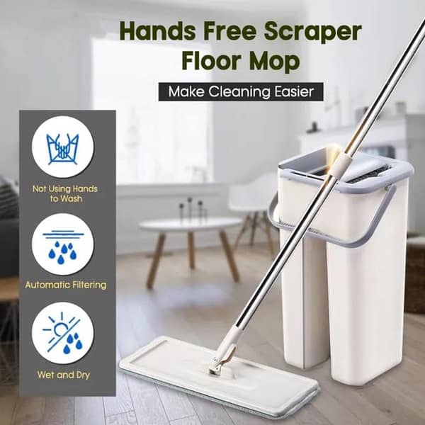 Lazy Mop with Bucket - Microfiber Design