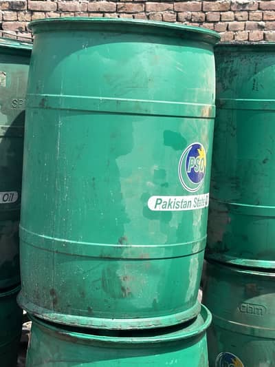 Empty oil drum