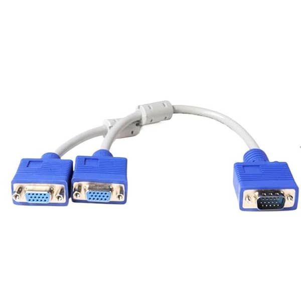 White VGA Y Cable OD 8mm