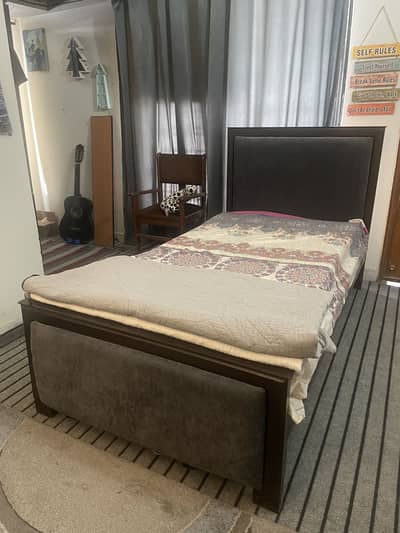 Modern Single Bed with front and back foam poshish