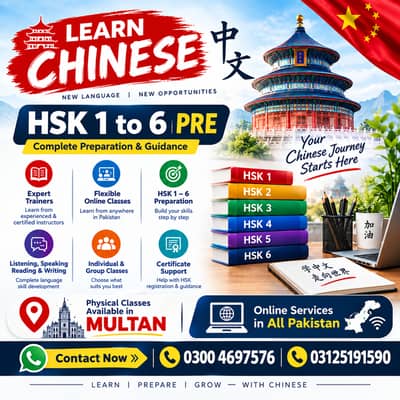 Online Chinese Language (Mandarin) Course | HSK Level 1 to HSK leve6 |
