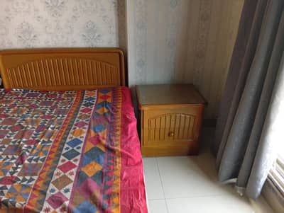 Single bed with side table and with mattress for sale