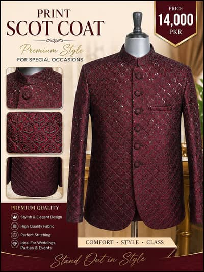 Premium Quality Printed scot  Coat for sale