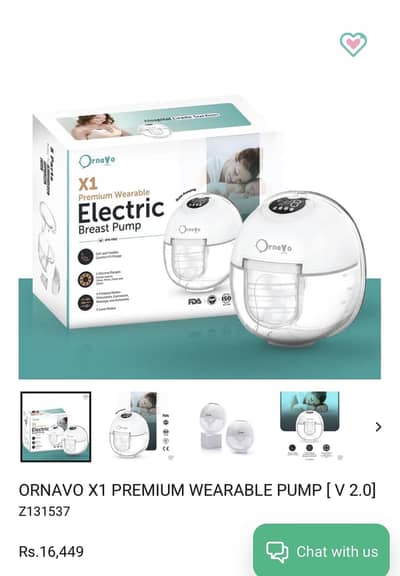 Wearable ornavo breast pump X1 premium (single)